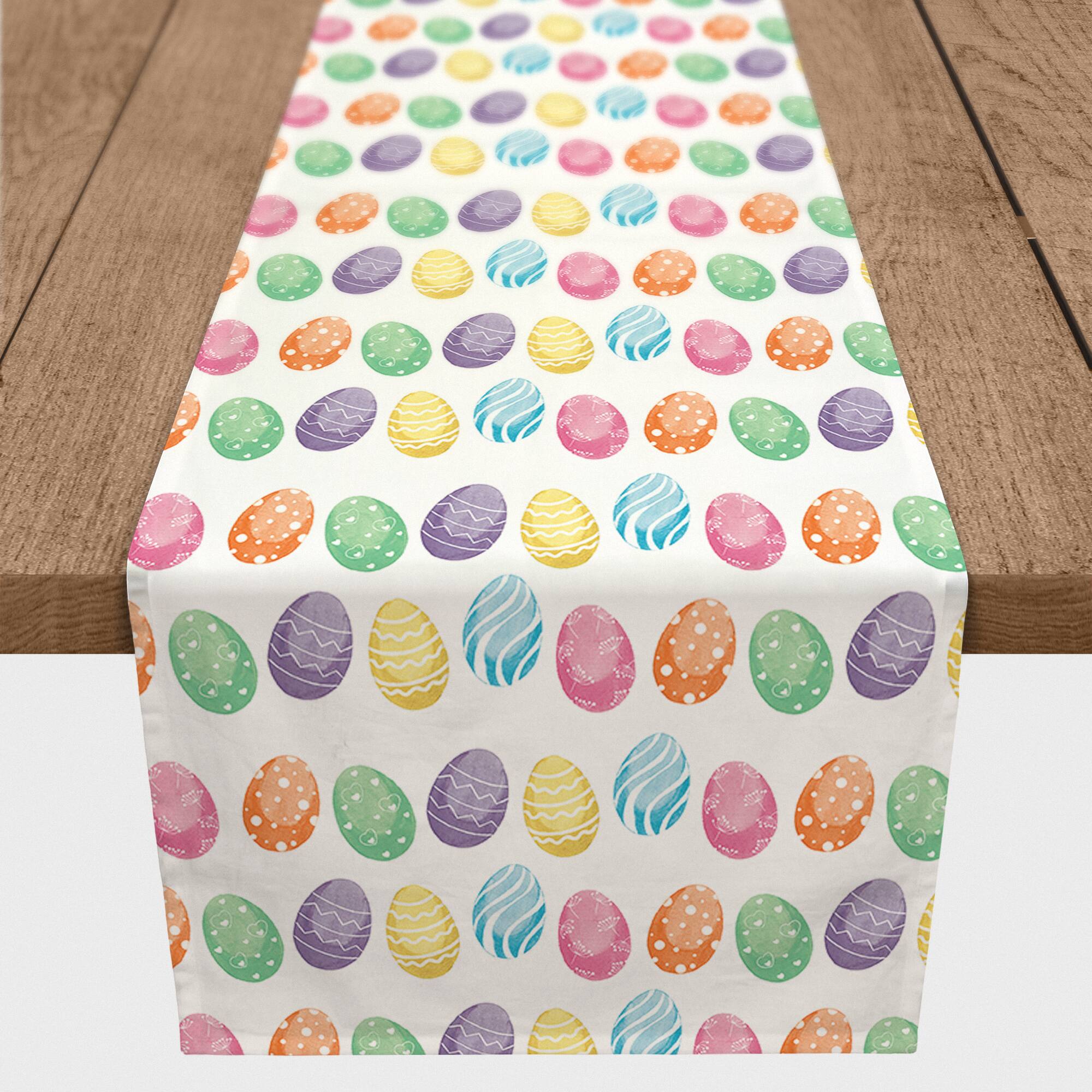 Watercolor Eggs 16" x 90" Poly Twill Table Runner